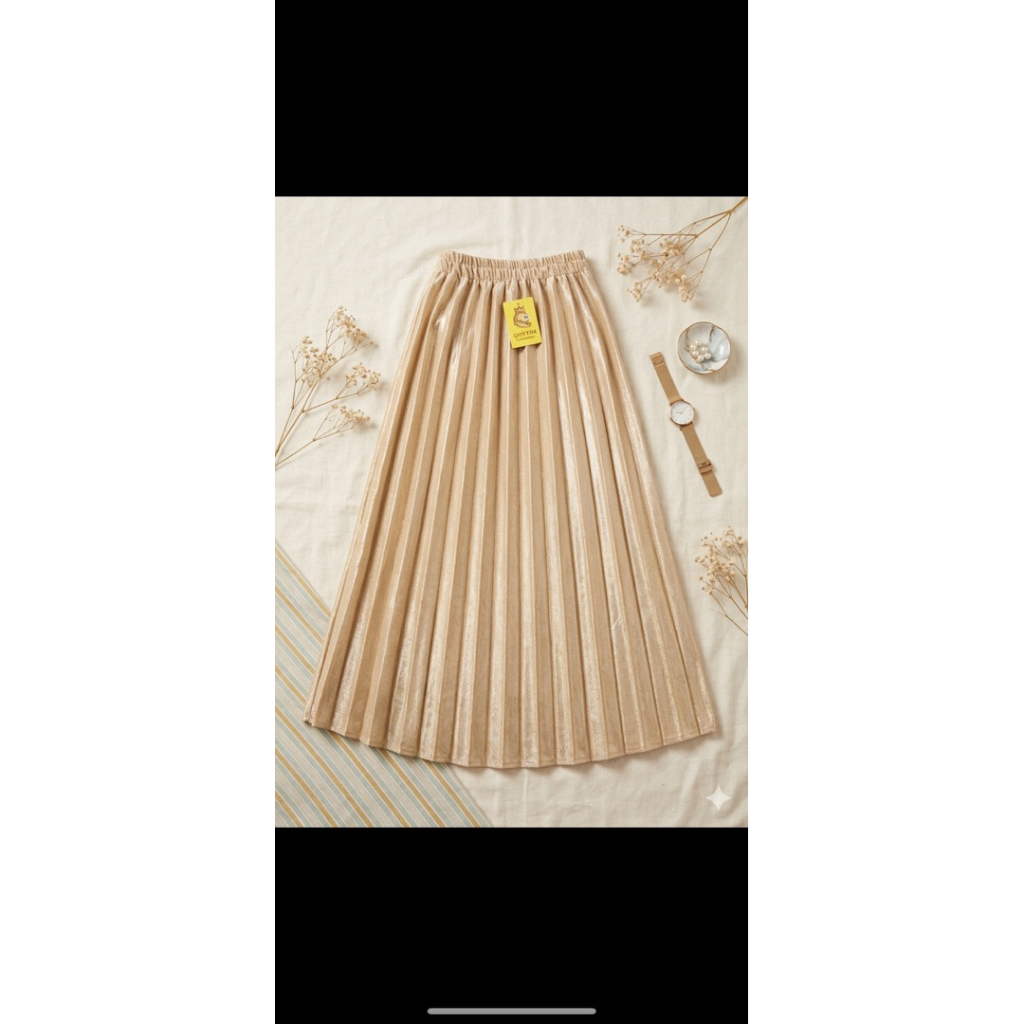 rok bludru plisket anak