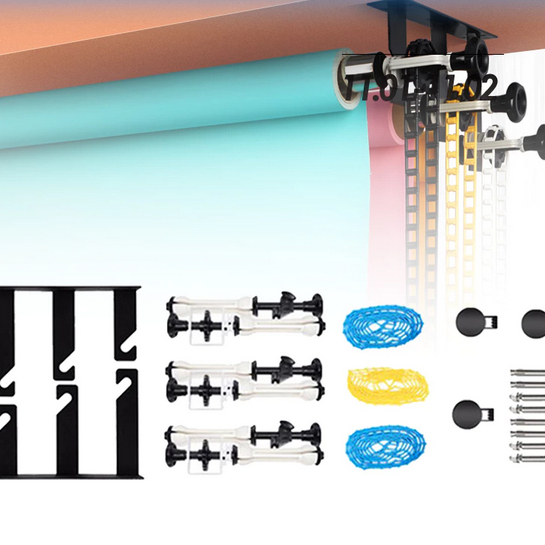 Kerekan Rantai Backdrop Studio Foto Expander Roll Background 3 Slot