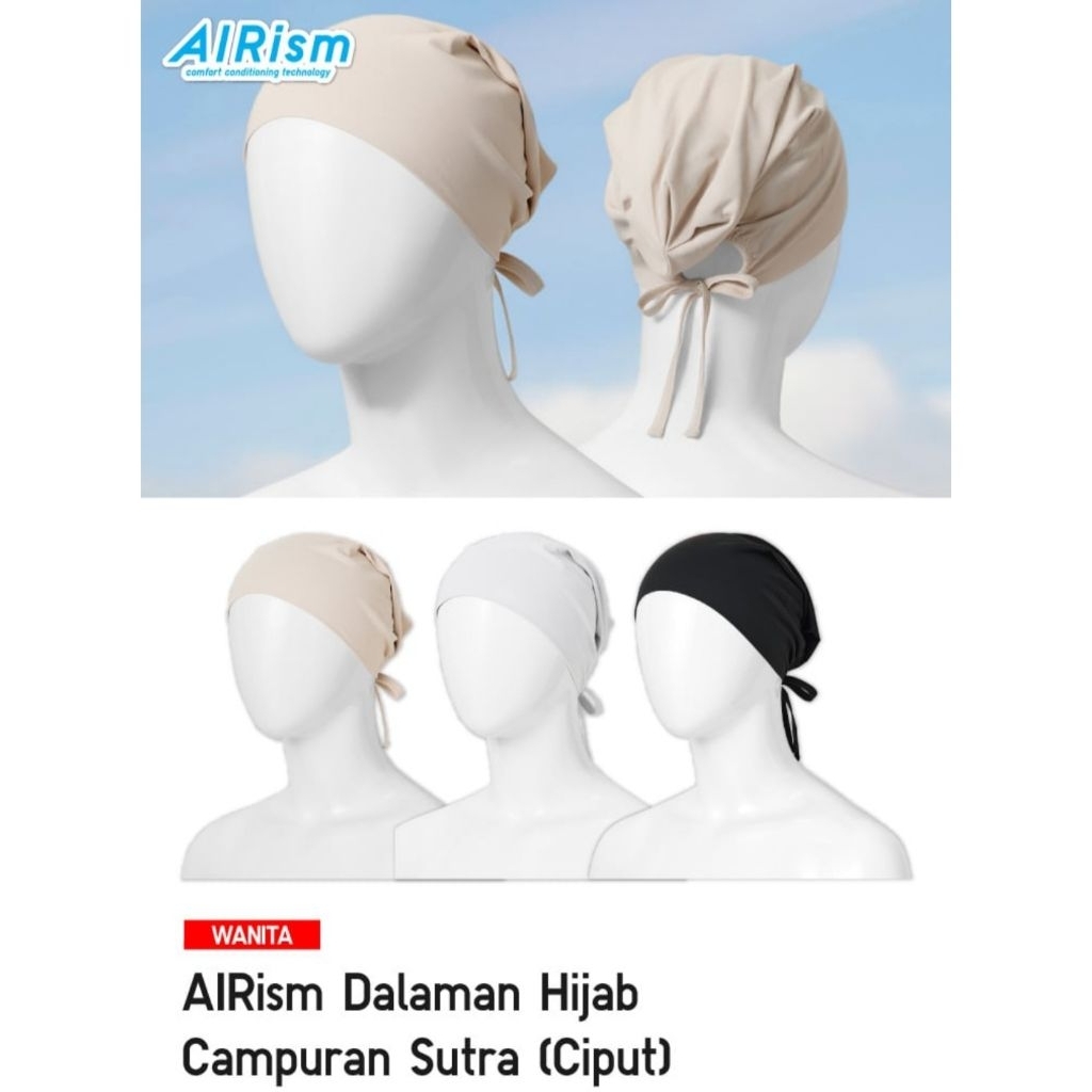 UNIQLO AIRism Dalaman Inner Hijab Campuran Sutera Ciput Bandana ORIGINAL Favorit Hijaber