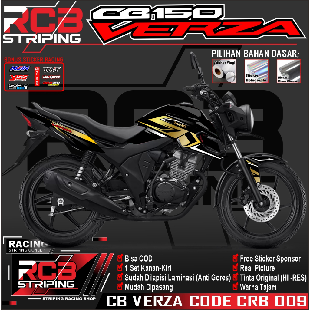 striping cb150 verza - honda cb150 verza sticker variasi cb150 verza - sticker mudah dipasang RCB009
