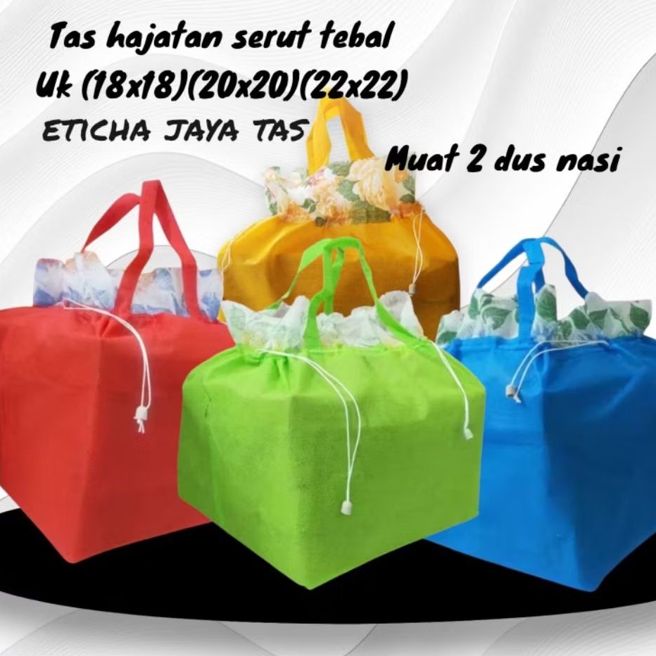 1 (lusin) isi 12 pcs tas hajatan serut tebal ukuran 18x18