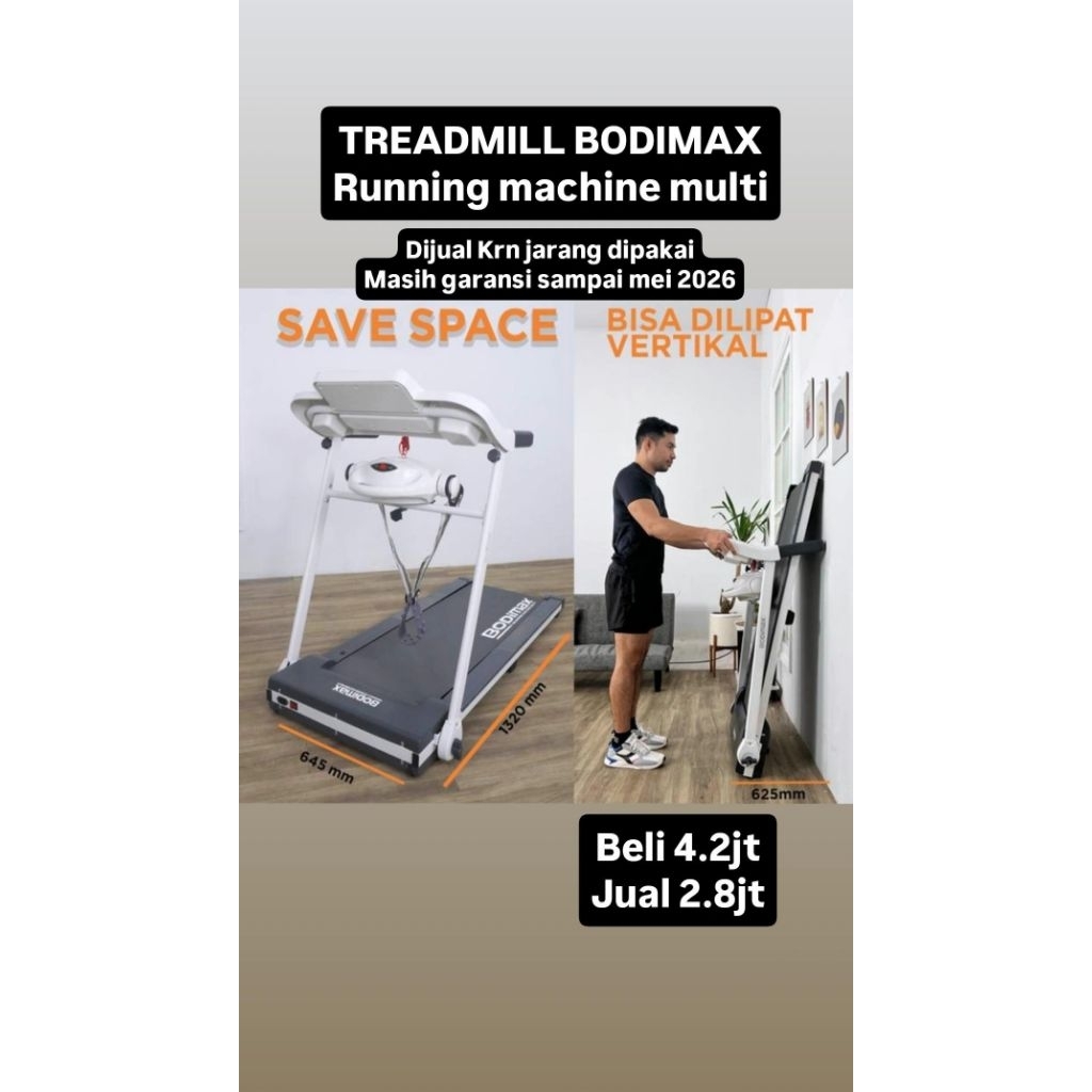 treadmill bodimax running machine multi