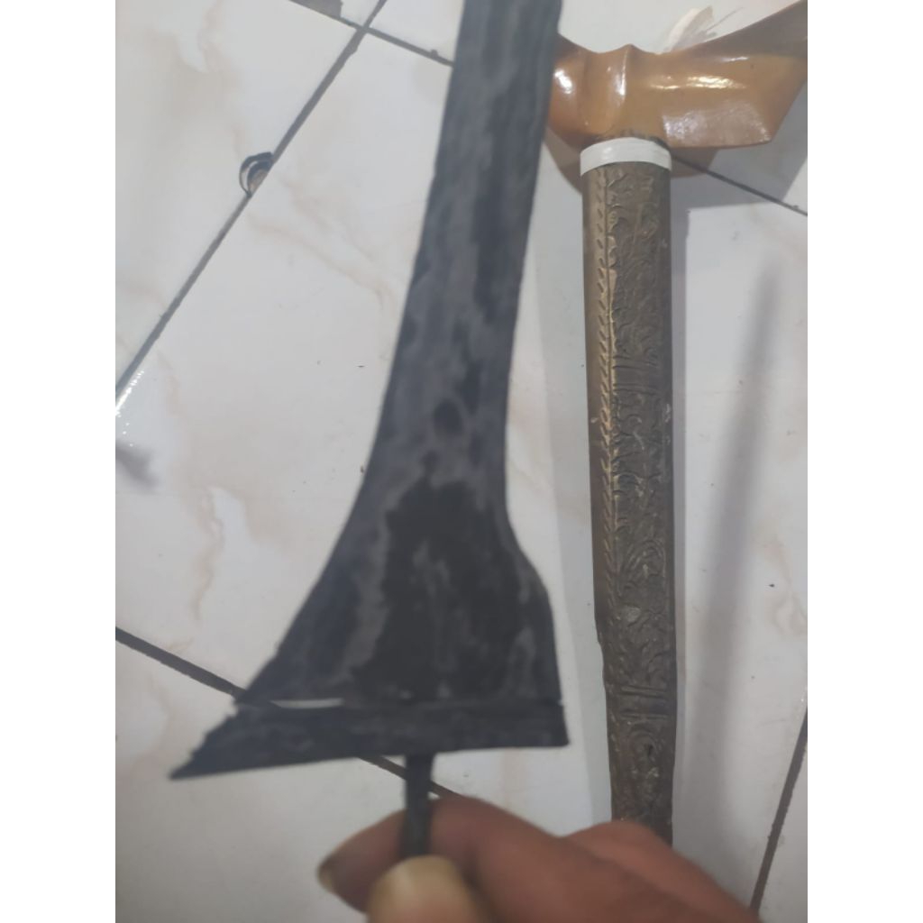 Keris Jawa Lurus Pamor Alusan,Tradisional Warangka Gayaman Solo Jogja