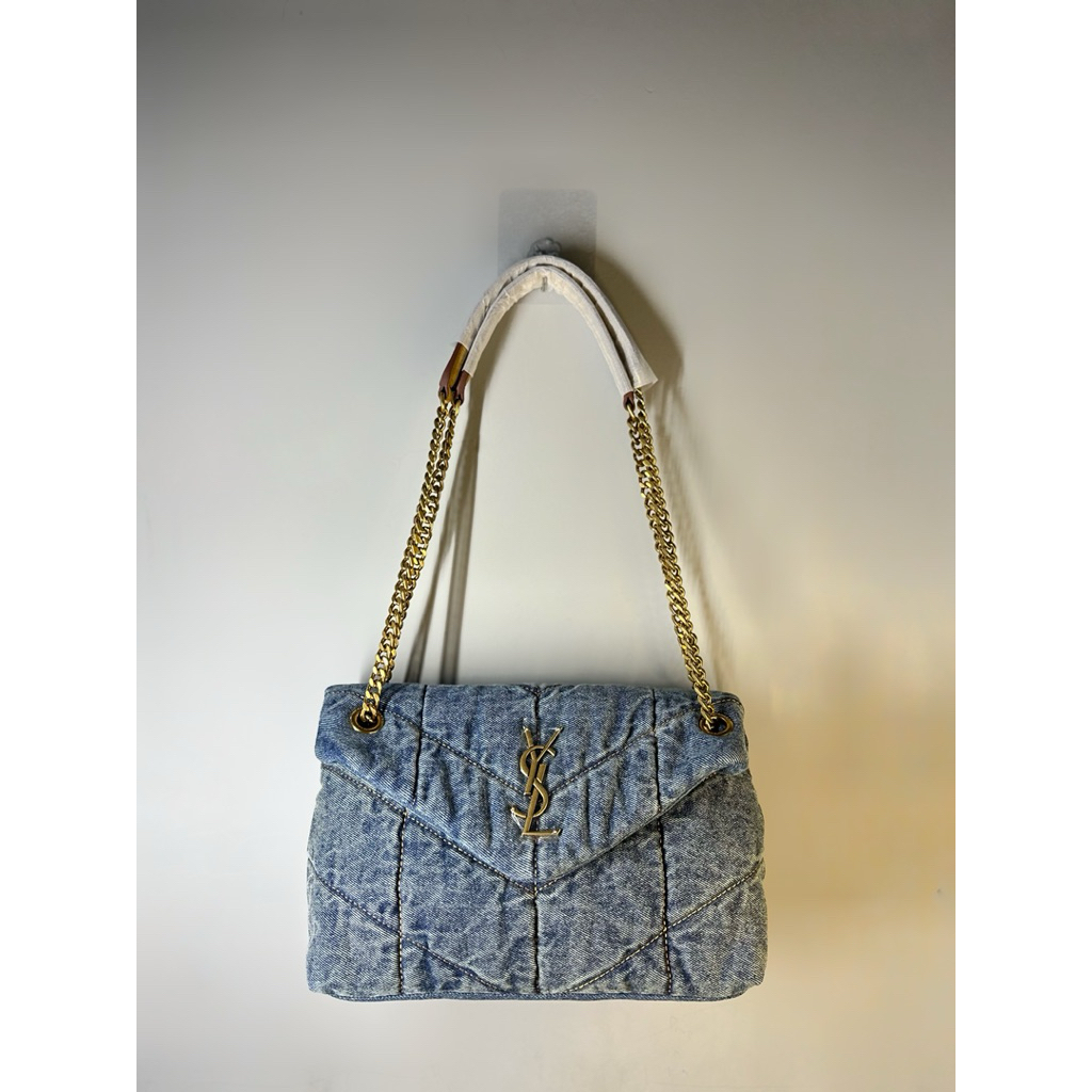 Tas Wanita Denim YSL Chain Medium