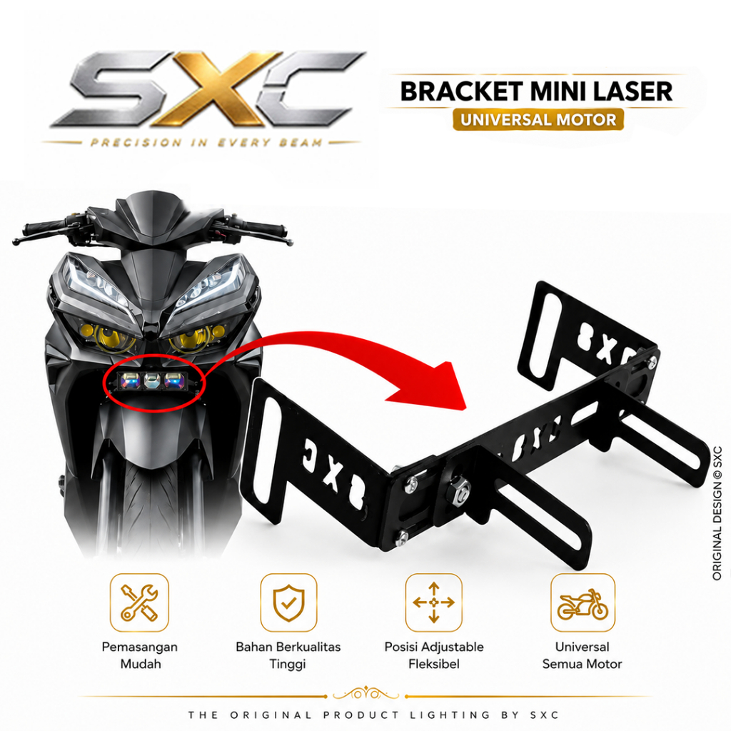 BRECKET KOLONG MOTOR UNIVERSAL 2MM MINI LASER 1MATA 2MATA 3 MATA D2 BY SXC