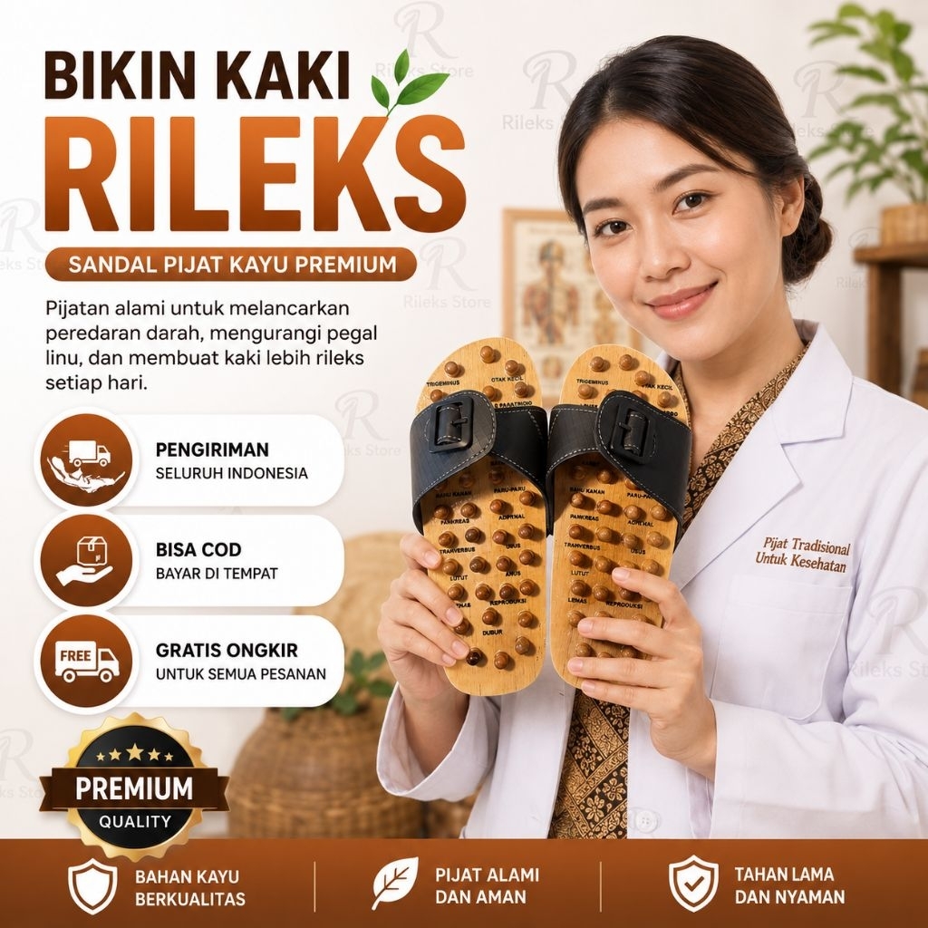 Sandal Refleksi Pijat Telapak Kaki Baik untuk Kesehatan Rematik Asam Urat Kebas Pegal Linu Terapi Ak
