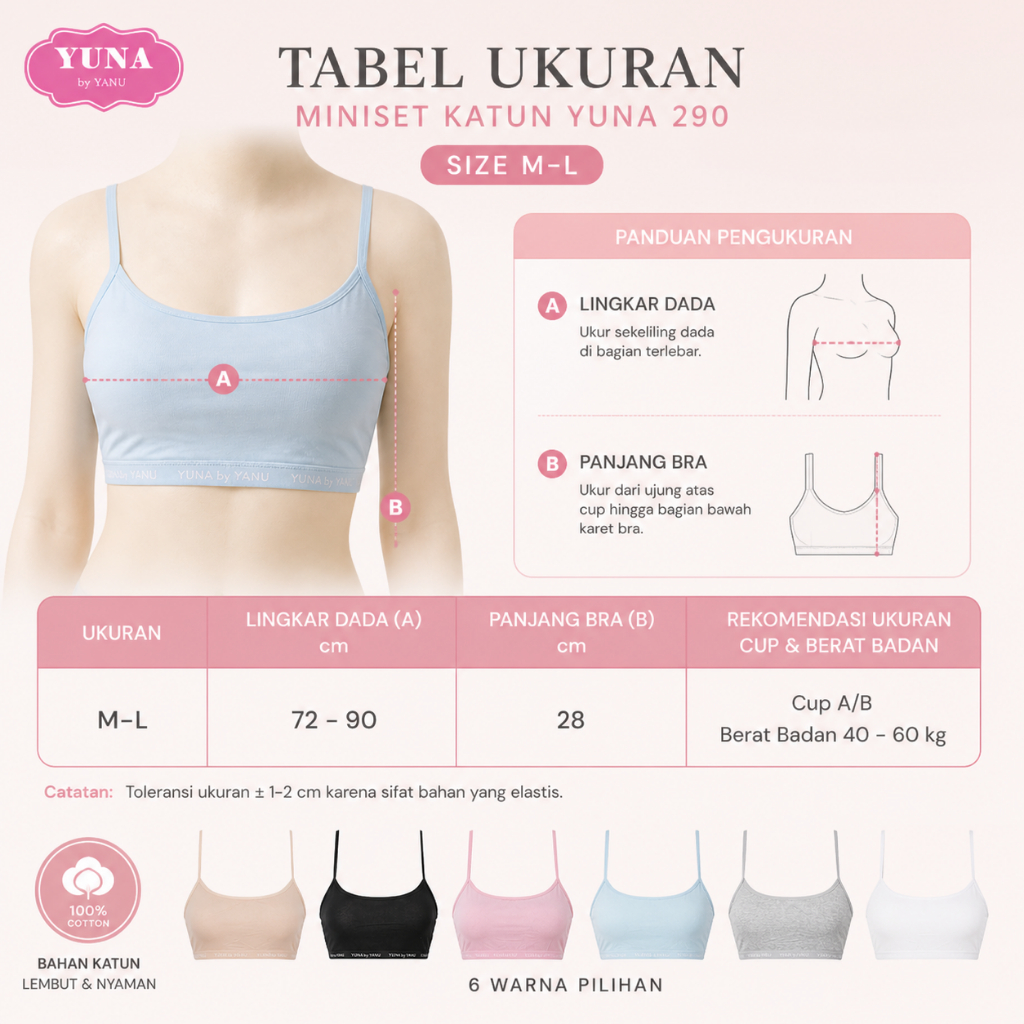 YANU | Miniset Anak Katun YUNA 290 | Size M - L