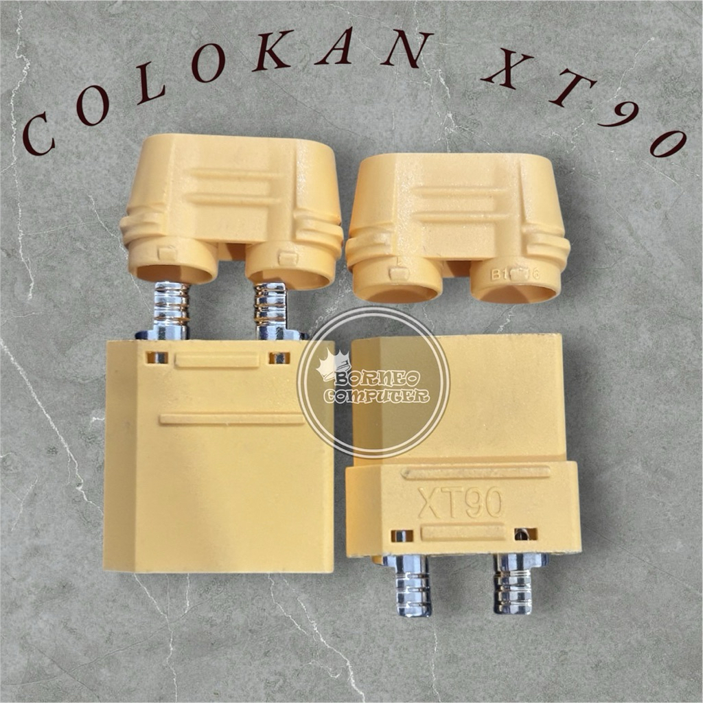 CONNECTOR SOKET XT90 XT-90 MALE FEMALE SATU PASANG KONDISI BARU