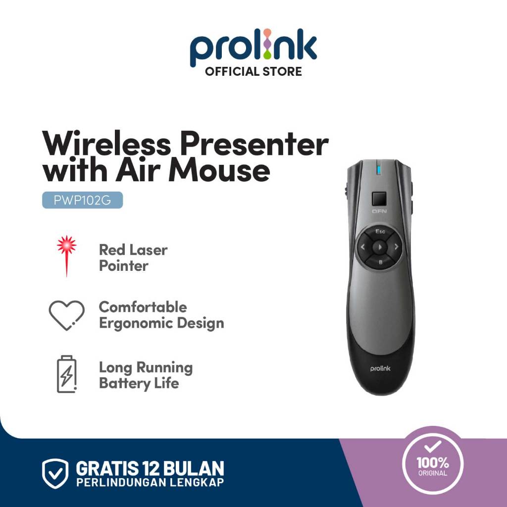 Prolink Wireless Presenter Red Lazer Pointer with Air Mouse