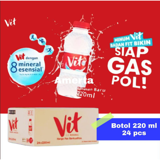 Air Mineral VIT 24 Botol Mini 220ml - Segar dan Praktis