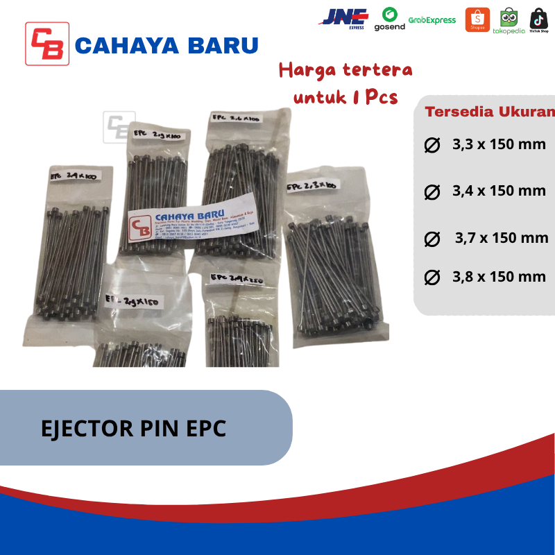 Ejector Pin EPC 3,3 x 150 / EPC 3,4 x 150 / EPC 3,7 x 150 / EPC 3,8 x 150 mm