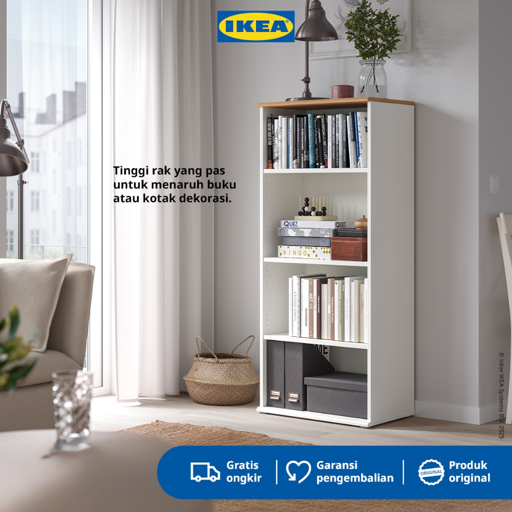 IKEA SKRUVBY Rak Buku Serbaguna Putih 60x140cm