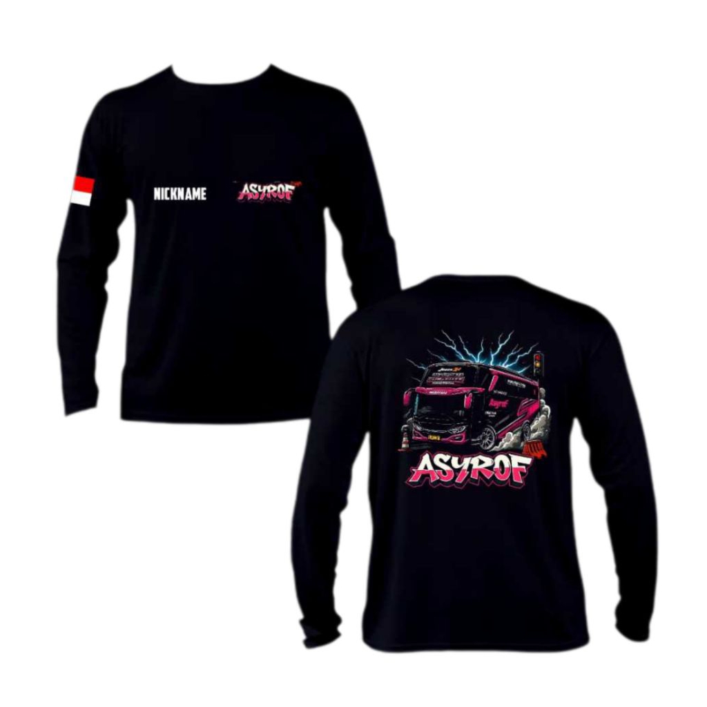 KAOS TSHIRT LENGAN PANJANG BUS MANIA ASYROF//TSHIRT NEW