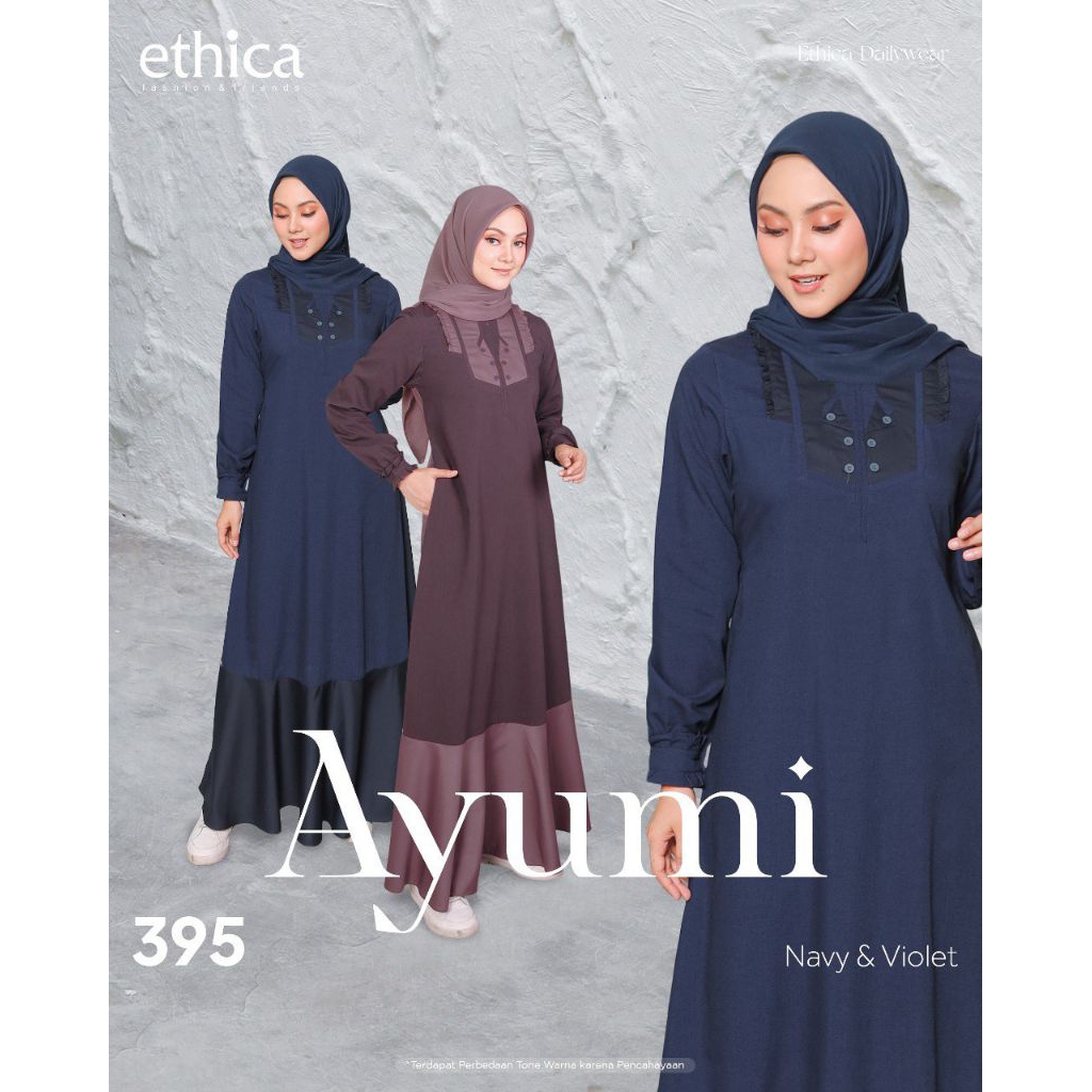 BAJU GAMIS DAILY ETHICA AYUMI 395 NAVY
