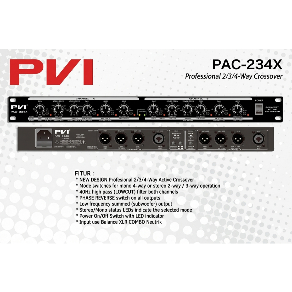 PVI PAC-234X Crossover 2/3/4 Way