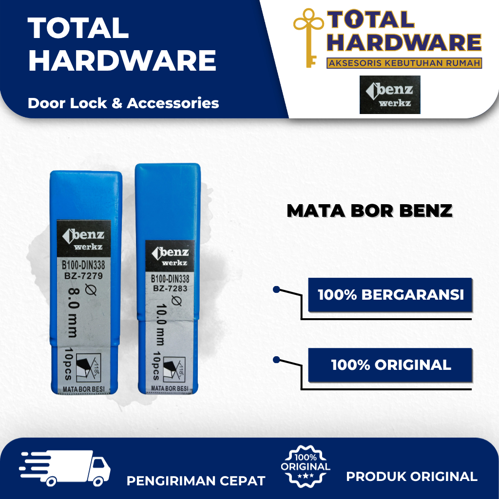 Mata Bor Besi Ukuran 8 &10 mm Merk Benz Werk