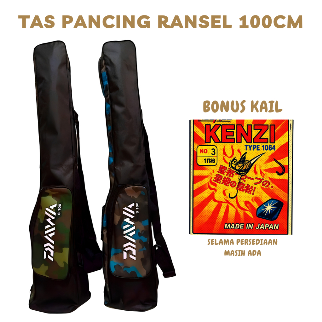Tas Pancing Ransel Loreng 100cm Panjang