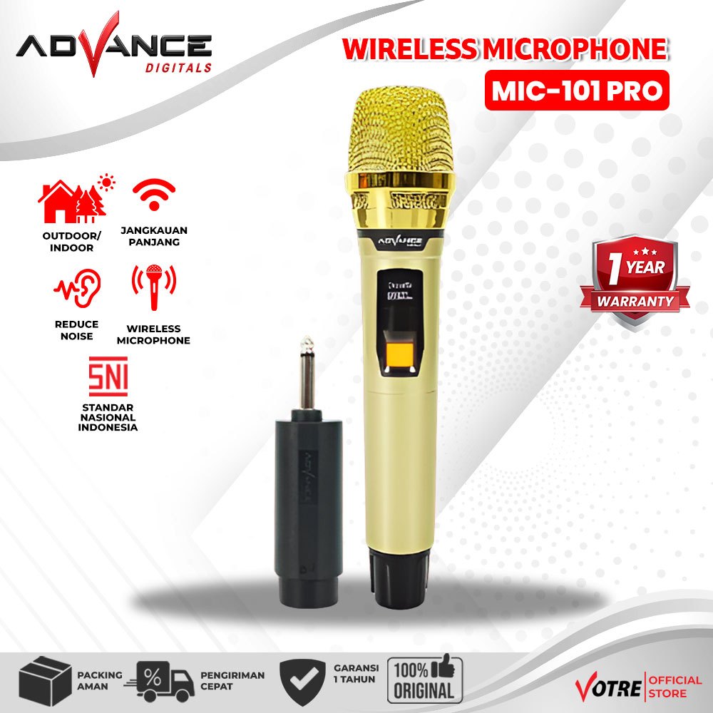 Advance Mic Bluetooth Microphone Wireless Digital Recharge Baterai Charging (MIC-101PRO/MIC-103/MIC-