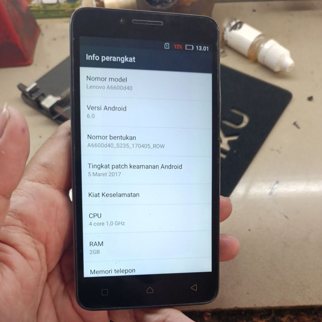 hp second lenovo a6600d40 ram 2/16gb.