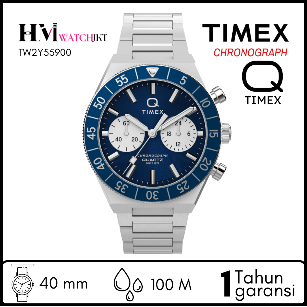 TIMEX TW2Y55800 Q TIMEX CONTINENTAL CHRONOGRAPH Jam Tangan Pria Original Analog Antiair