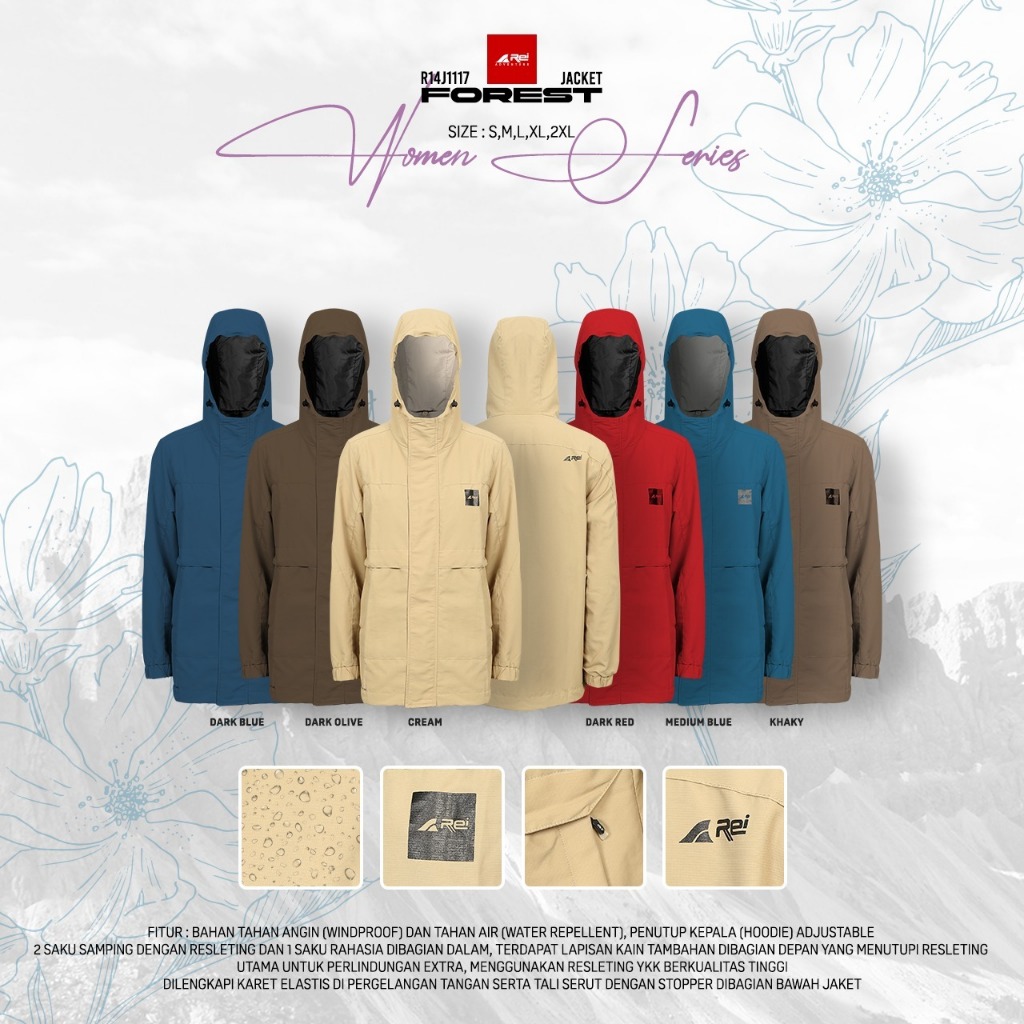 Jaket Gunung Wanita Forest Arei Outdoorgear