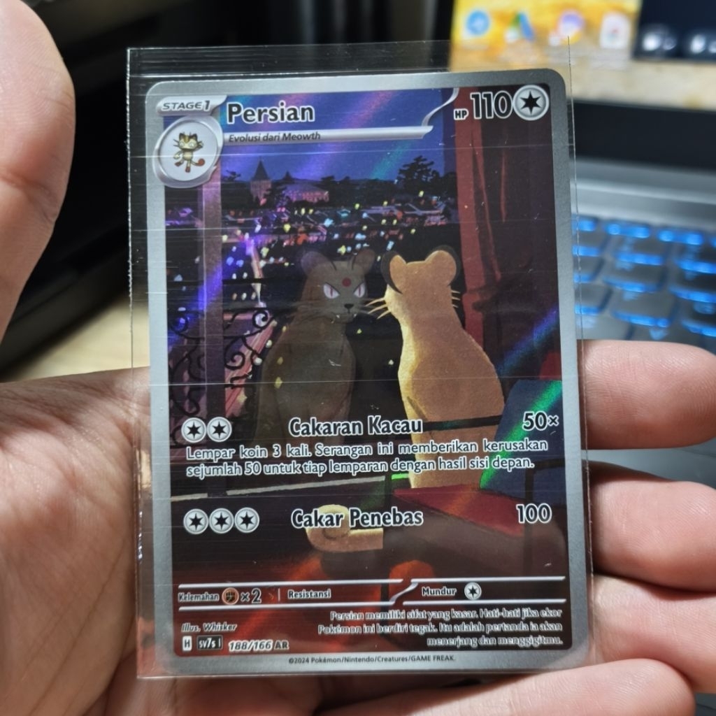 Kartu Pokemon TCG Indonesia - Persian AR 188/166 sv7s Topeng Transfigurasi Mulus