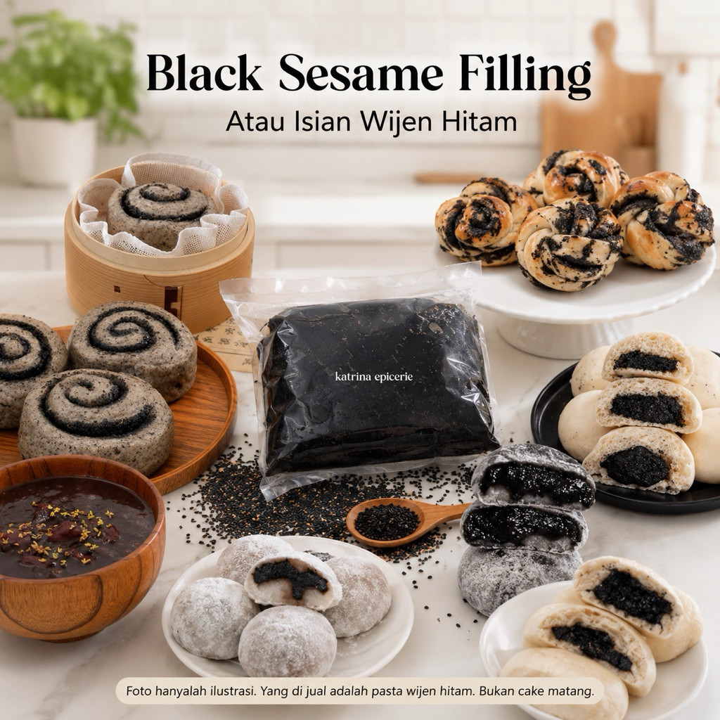 Trans Bun Filling 500 Gram Red Bean Black Sesame Dauyong Durian Pandan Greentea Mooncake