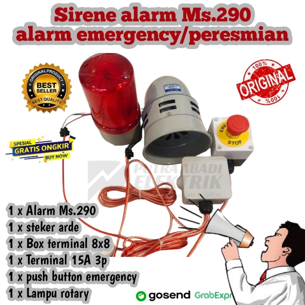 Sirene Alarm Kapal penumpang,kapal nelayan Dll.sudah pakai Lampu rotary