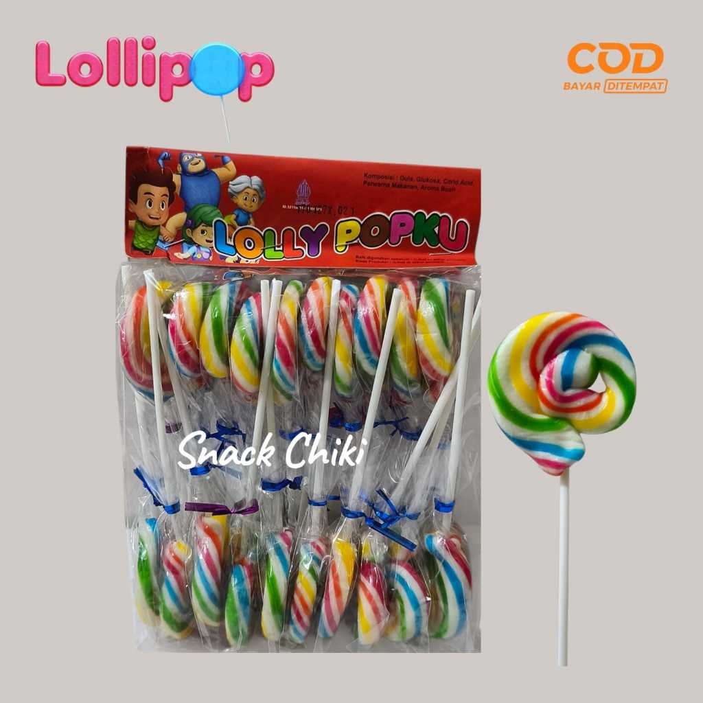 PERMEN VIRAL PERMEN LOLIPOP PELANGI 1 PAC 20 PCS PERMEN KEMBANG GULA
