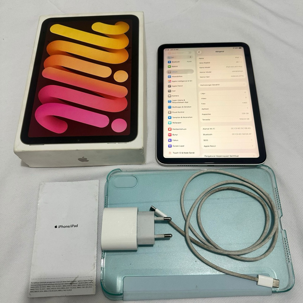 Ipad Mini 7 128gb Ex Ibox Fullset Second Preloved