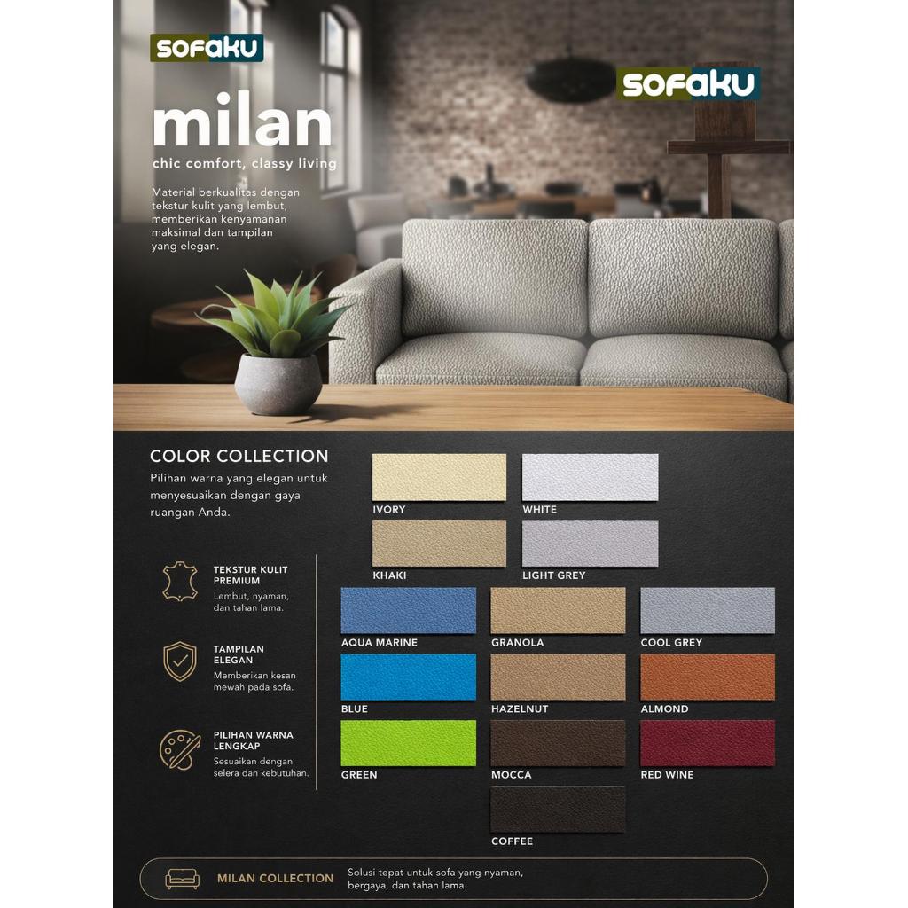 SOFAKU : MILAN SIMNU Kulit - Oscar Leather Jok Pelapis Sofa Bahan Jok - Bahan Kulit Sintetik Sarung 