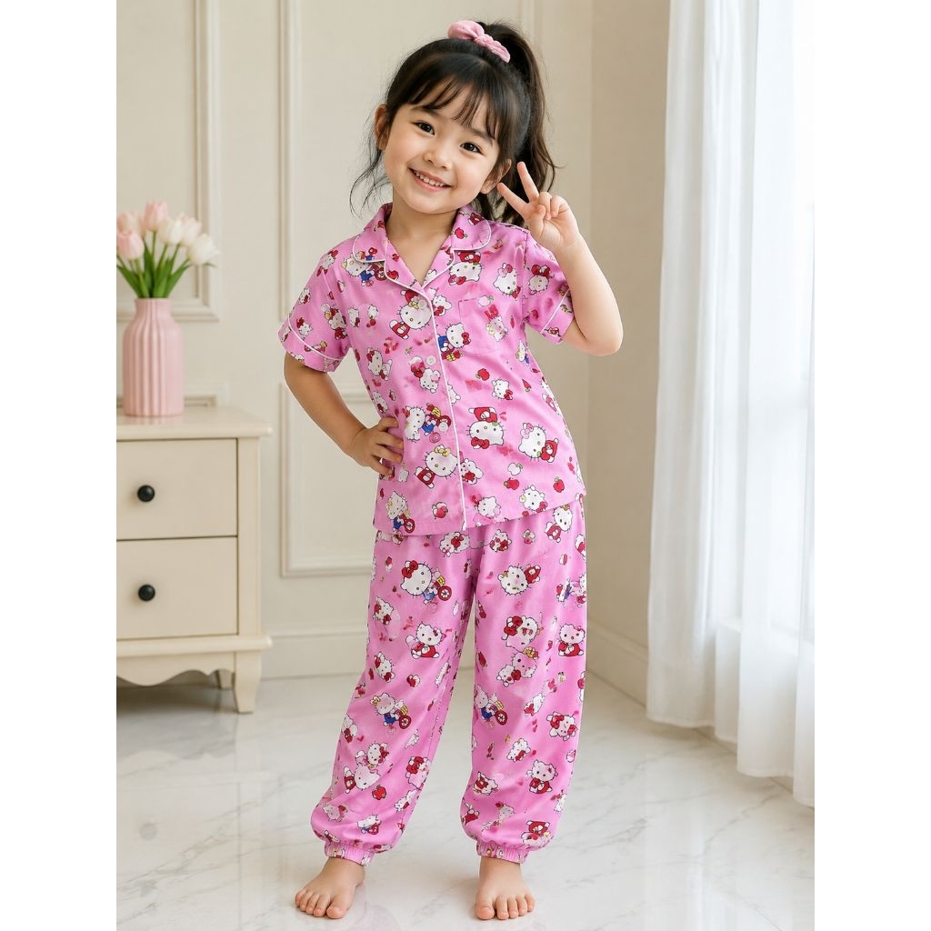 Piyama Baju Tidur Anak Hello Kitty
