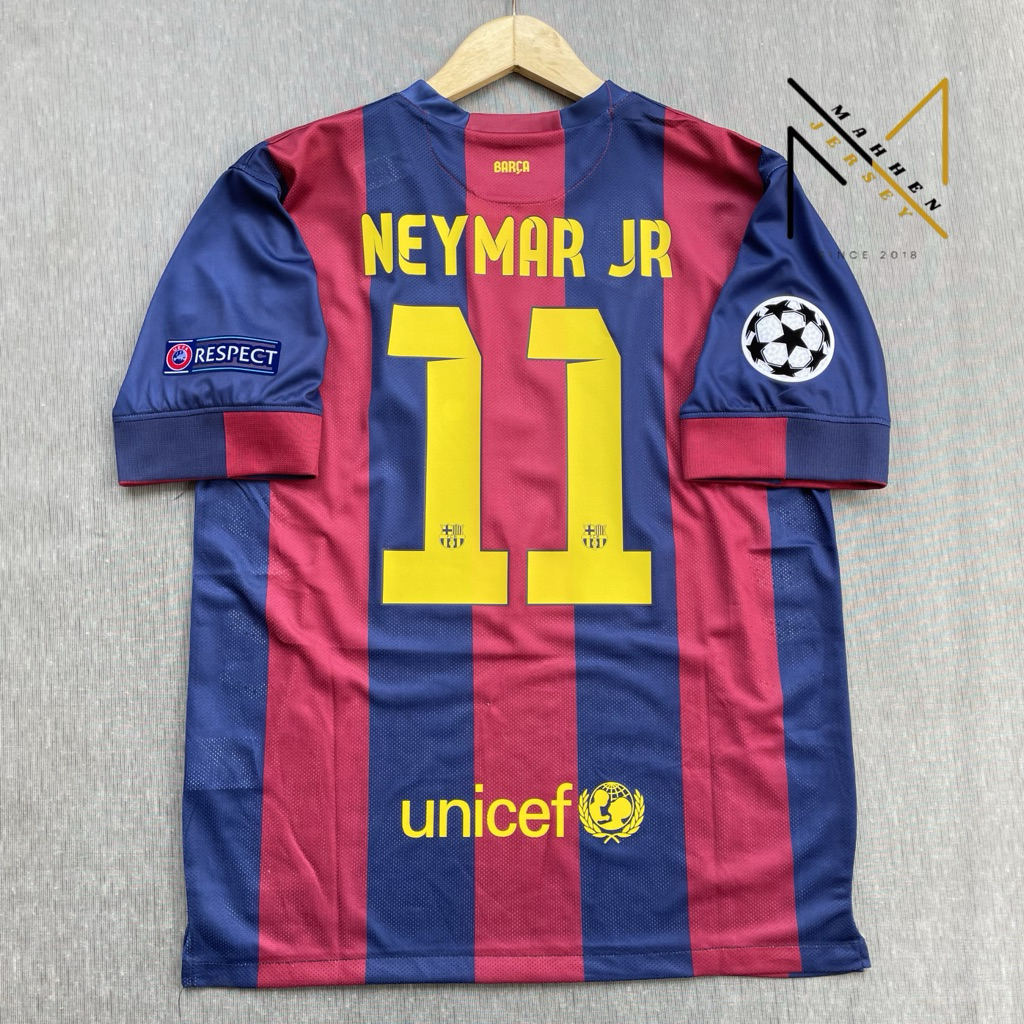 RETRO || JERSEY BOLA BARCELONA 2015/2015 FINAL UCL NAMESET NEYMAR JR HK