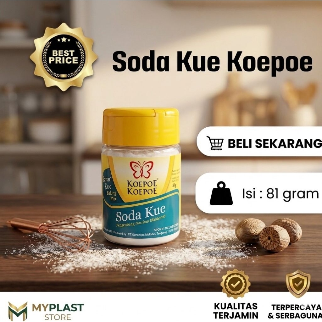 Soda Kue Koepoe Koepoe (Botol) Berat 81gr/Pengembang