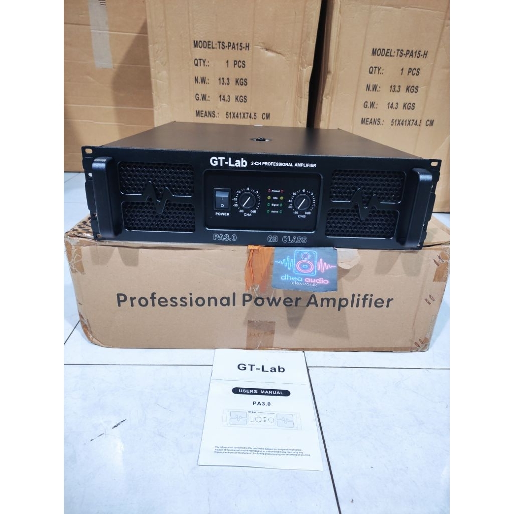 Power Amplifier GT-Lab PA3.0 Original by RDW 2 channel CLASS GB 2 x 2300 Watt garansi resmi panel 3U
