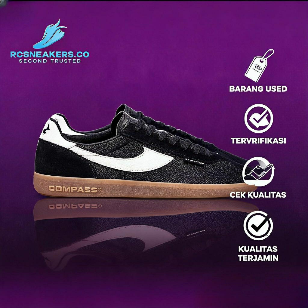 SEPATU COMPASS TRIBUNE BLACK GUM USED LIKE NEW – ORIGINAL SECOND