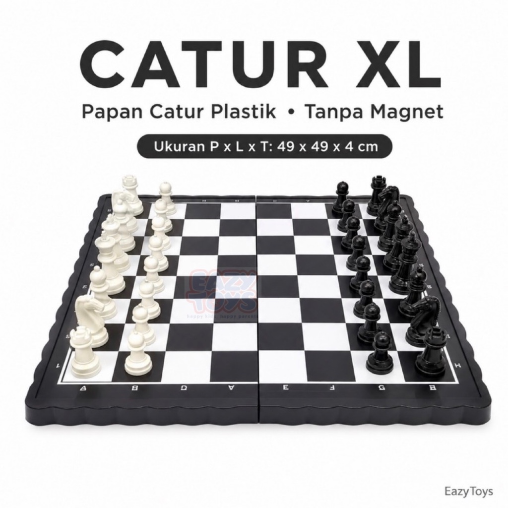 Papan Catur Lipat Plastik Folding Chess Board dan Papan Catur Magnet Lipat