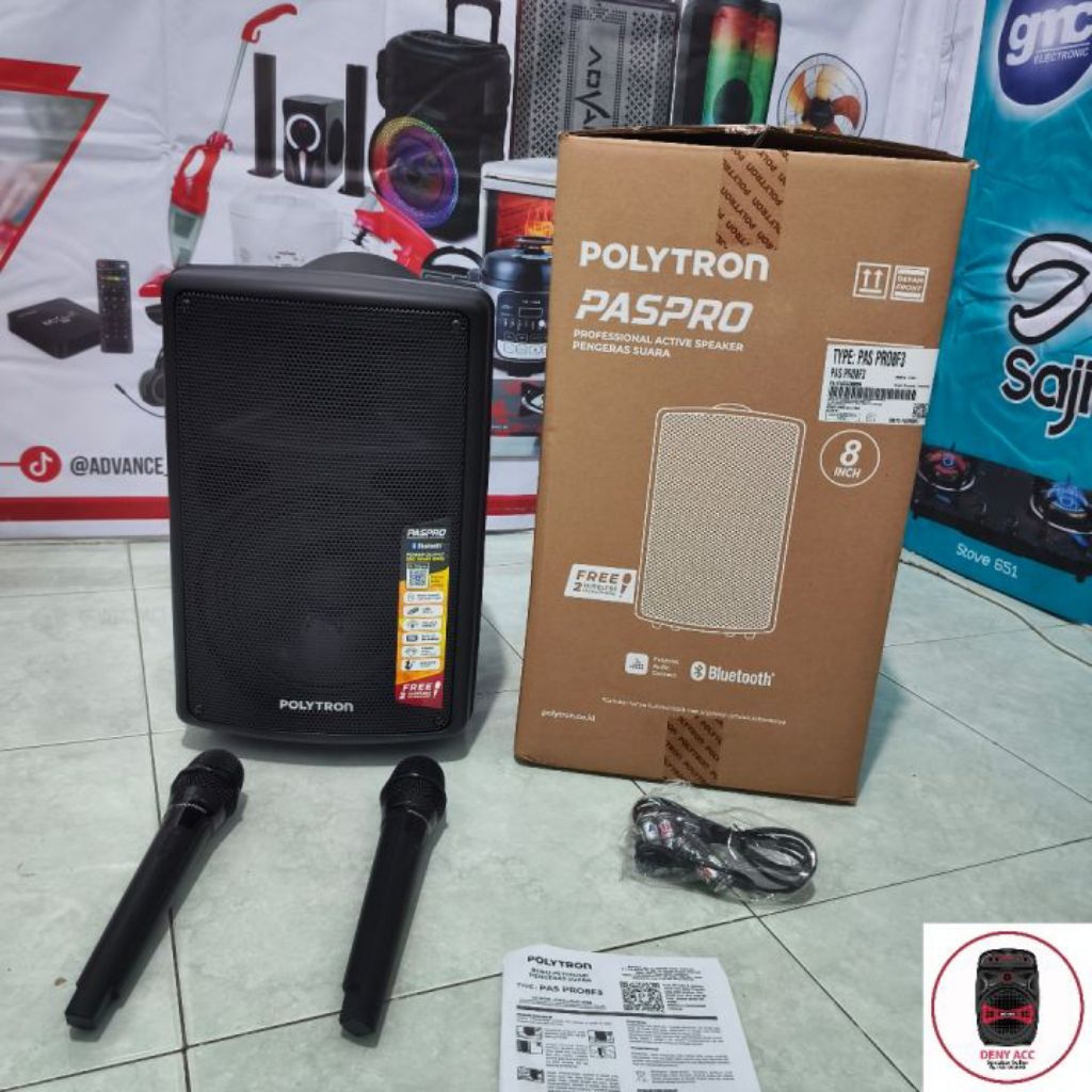 SPEAKER POLYTRON PAS PRO8F3 / SPEAKER PORTABEL POLYTRON FREE MIC WIRELESS / SPEAKER 8INCH POLYTRON