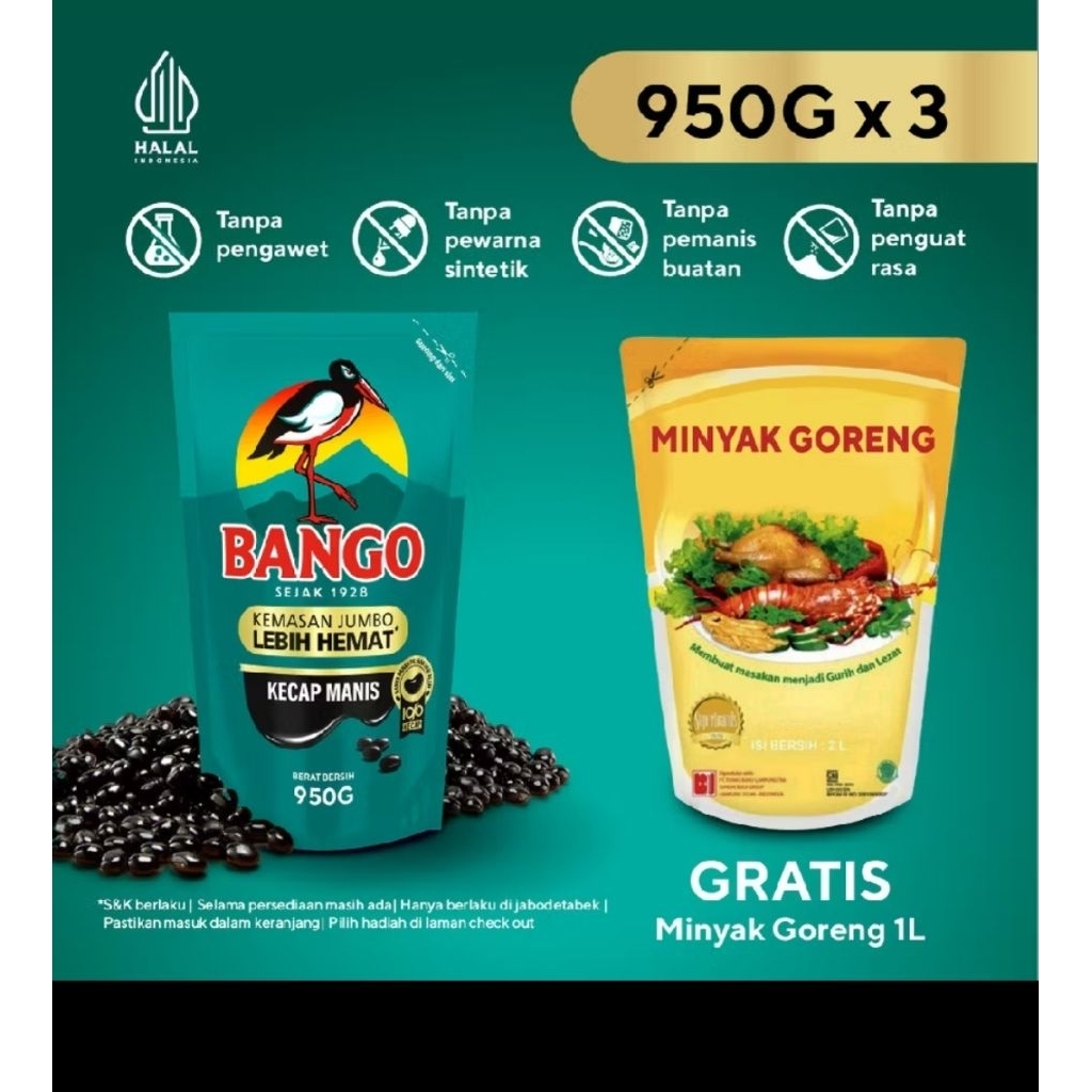 3 kecap bango free minyak goreng