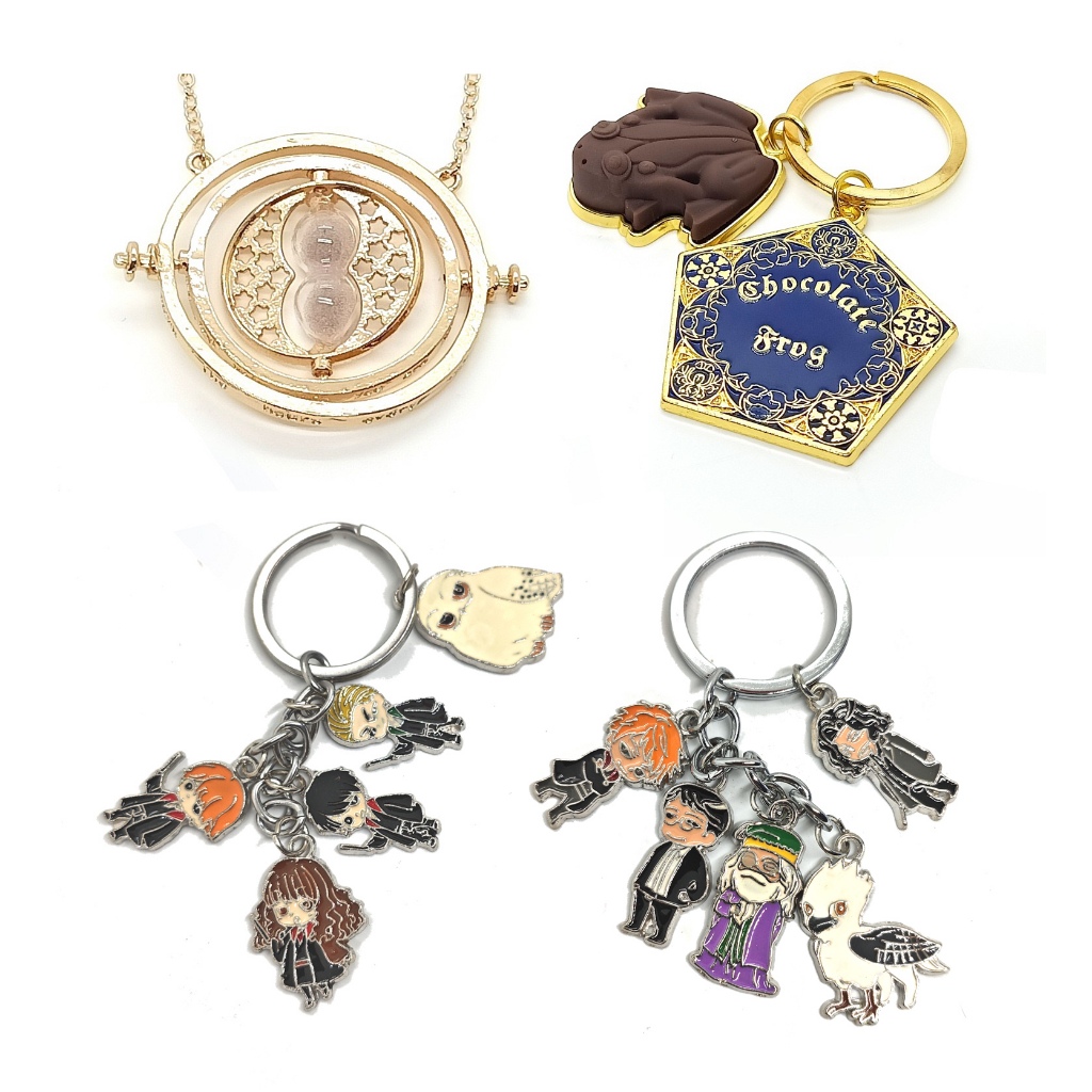 Kalung gantungan kunci time turner chocolate frog wizard school