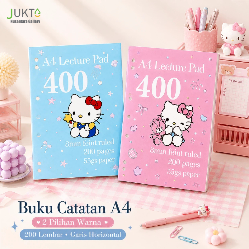 JUKTA [COD] Buku Latihan Soal A4 / Notebook Kuliah Tebal / Buku Draft Kertas Tipis 400 Hal