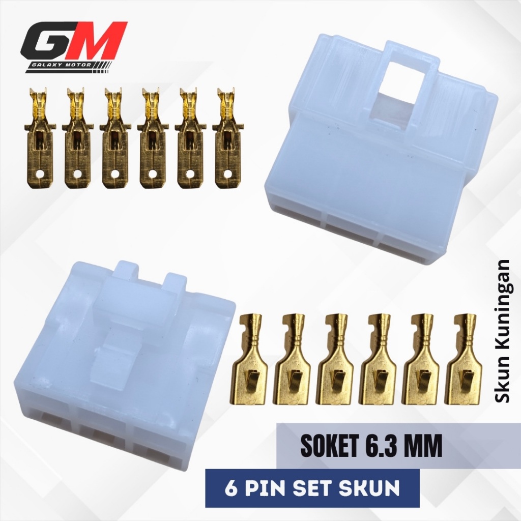 SOKET 6 PIN BESAR SET / SOCKET 6 PIN BESAR SET 6.3 MM SOKET 6 PIN BESAR CONNECTOR 6 PIN SHOCKET 6 PI
