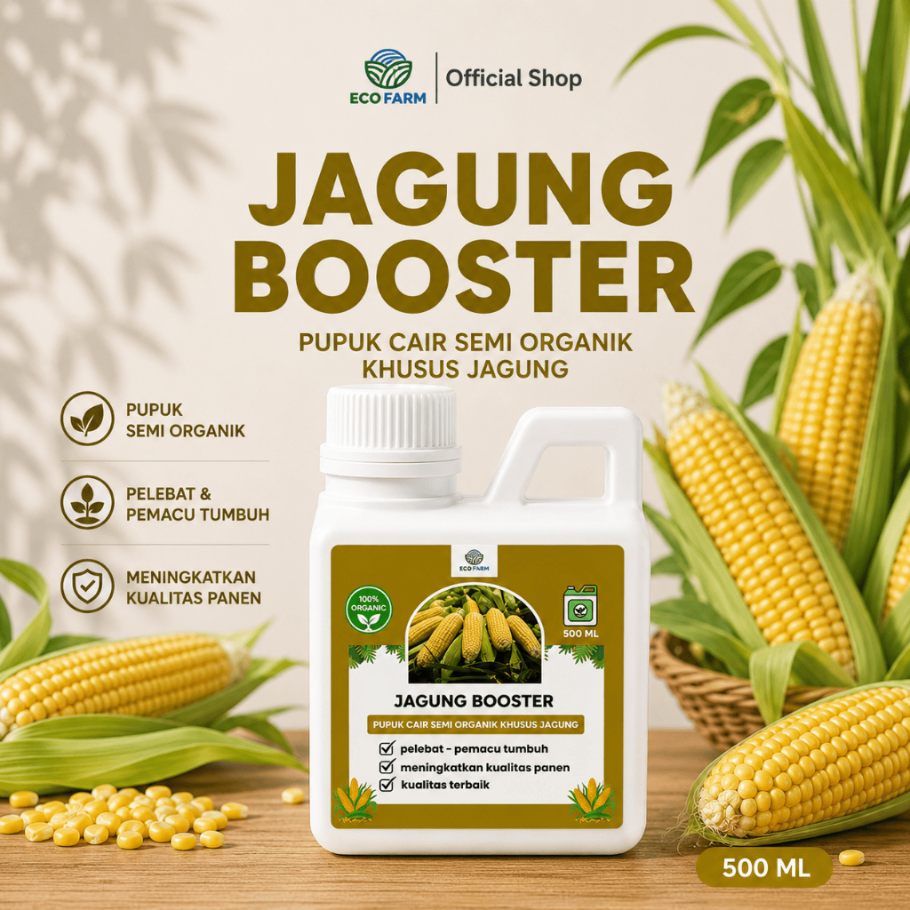 ECOFARM - BOOSTER JAGUNG 500ML - Pupuk organik Cair dan ZPT Khusus tanaman JAGUNG & Pelebat tanaman 