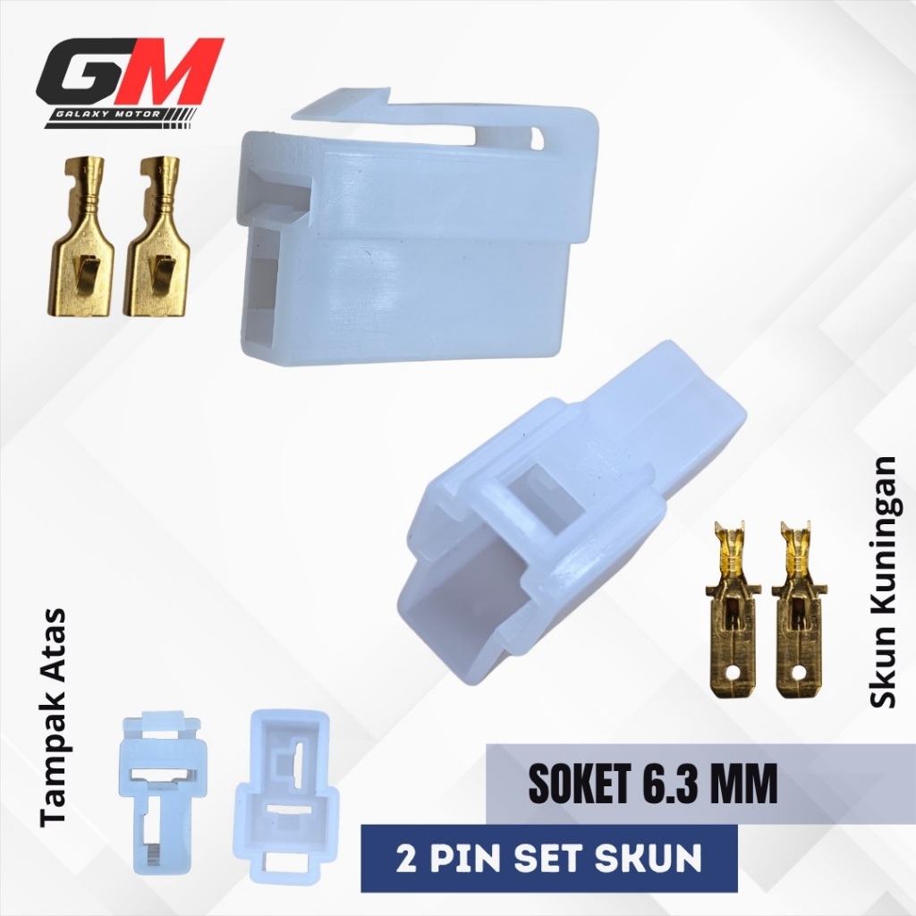 SOKET 2 PIN BESAR SET / SOCKET 2 PIN BESAR SET 6.3 MM YAMAHA SOKET 2 PIN BESAR CONNECTOR 2 PIN SHOCK
