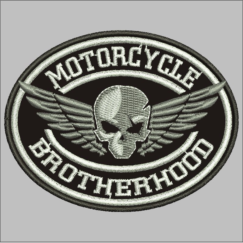PATCH BORDIR-Motorcicle Brotherhood Skull Logo