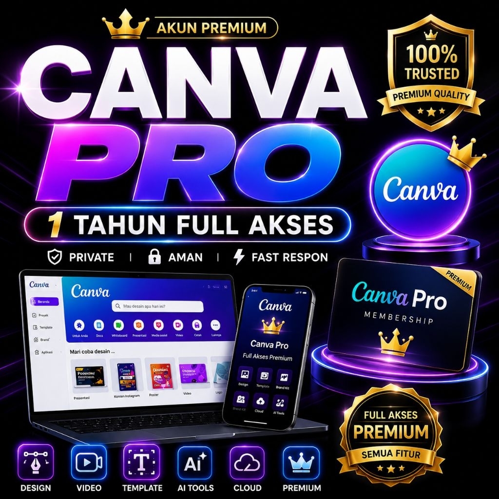 100.000+ Template Canva Pro Premium 1 Tahun | Aktivasi CepatCanva Pro 1 Tahun | Akses Premium Lengka