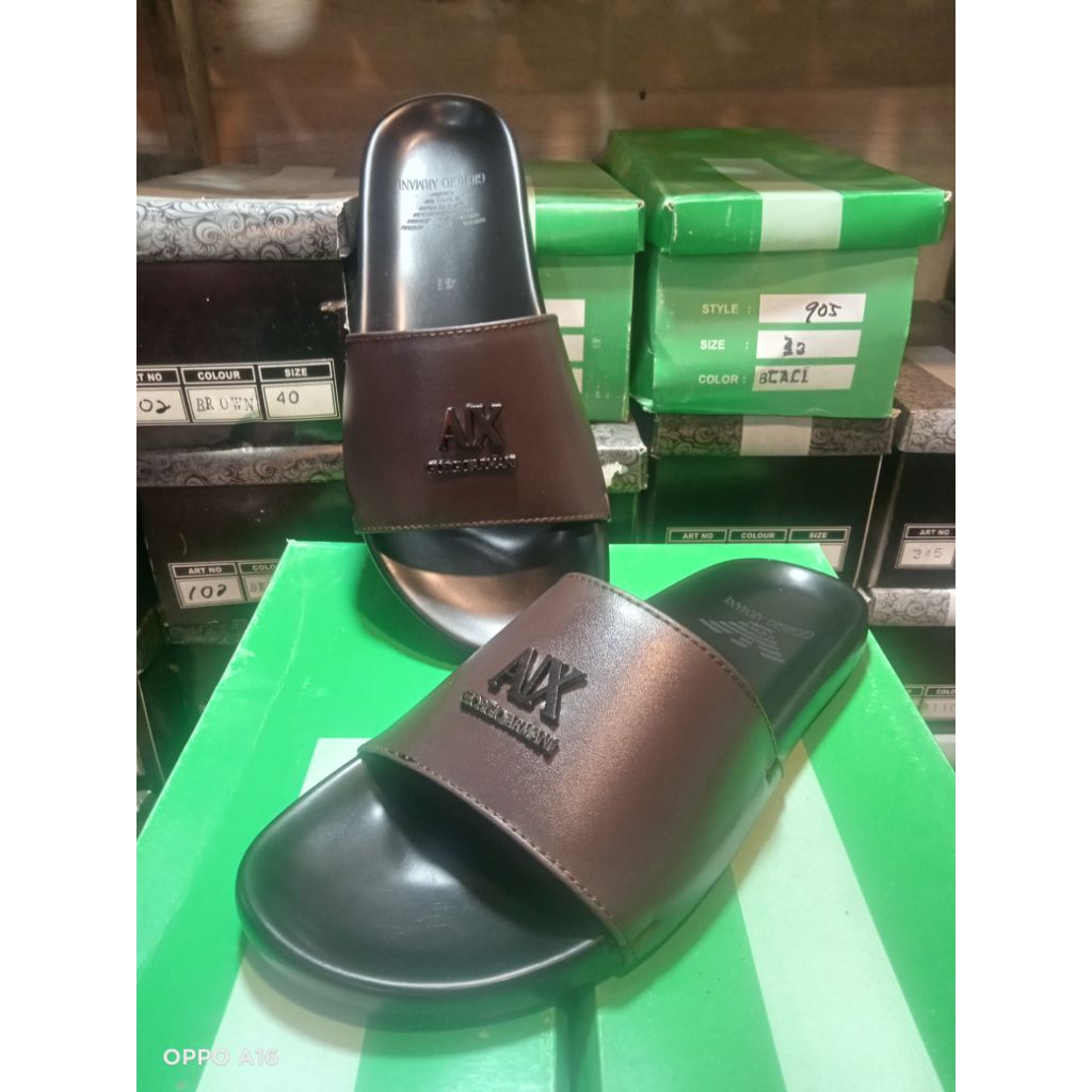 sandal slop pria sendal armani