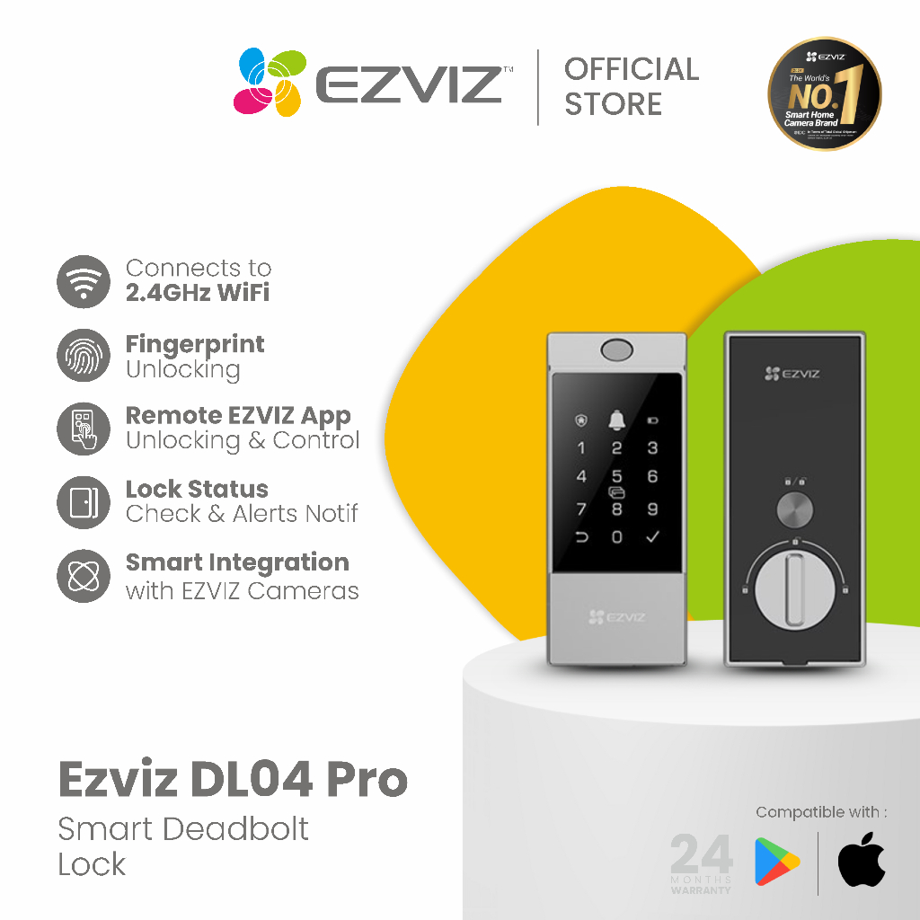 Ezviz DL04 Pro Smart Home Security Fingerprint Door Deadbolt Lock