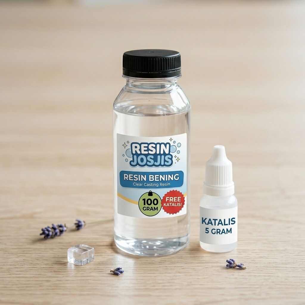 Resin Bening 100 Gram + Katalis Cair Prakarya 100gr Gantungan Lebih Transparan Resin Recine Murah Ba