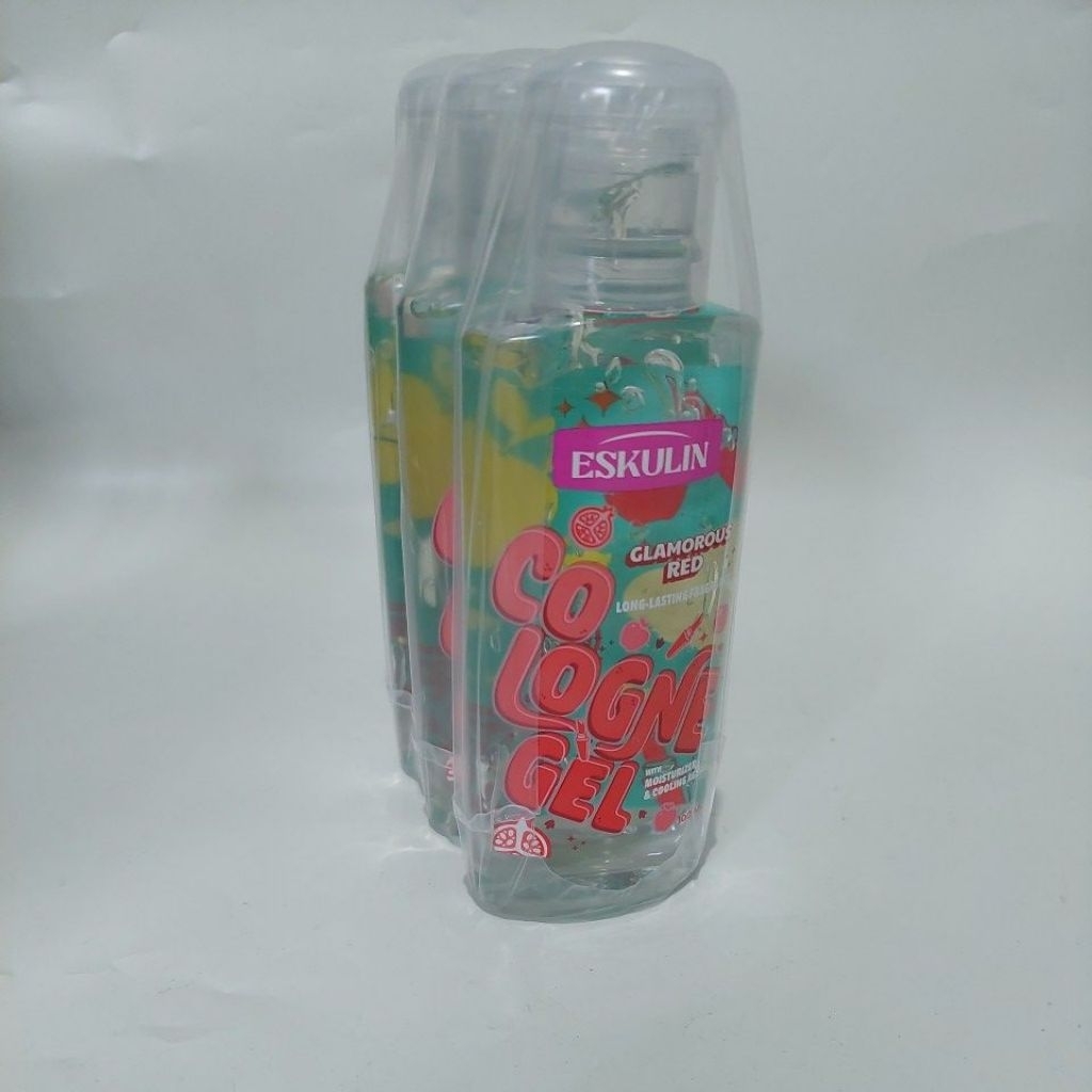 [ 3 Pcs Besar ] Eskulin Cologne Gel Long- lasting Fragrance GLAMOROUS RED 100 ml/3 Pcs/ Wangi